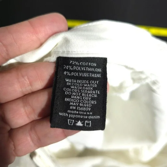 MONFRERE Jeans Womens 32 White Denim Straight Leg Blanc Wash Premium Designer - Picture 11 of 13